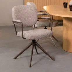 Eetkamerstoel Basel Grijs Boucle