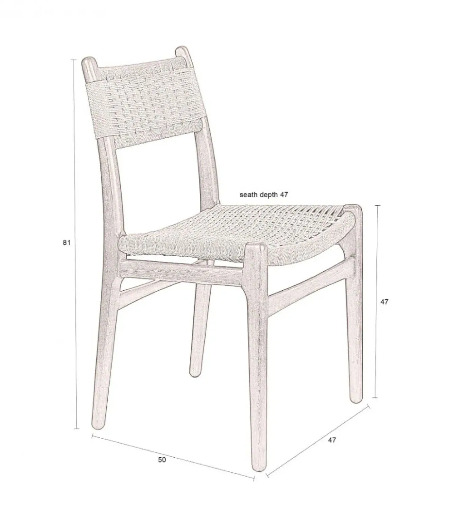 Eetkamerstoel Cecile 47cm