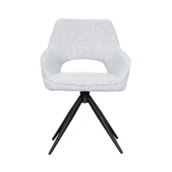 Eetkamerstoel Finley Wit Boucle