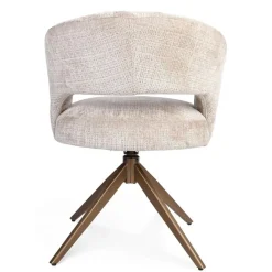 Eetkamerstoel Lana Beige met bronzen poot
