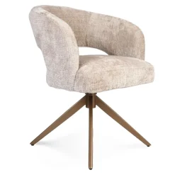 Eetkamerstoel Lana Beige met bronzen poot