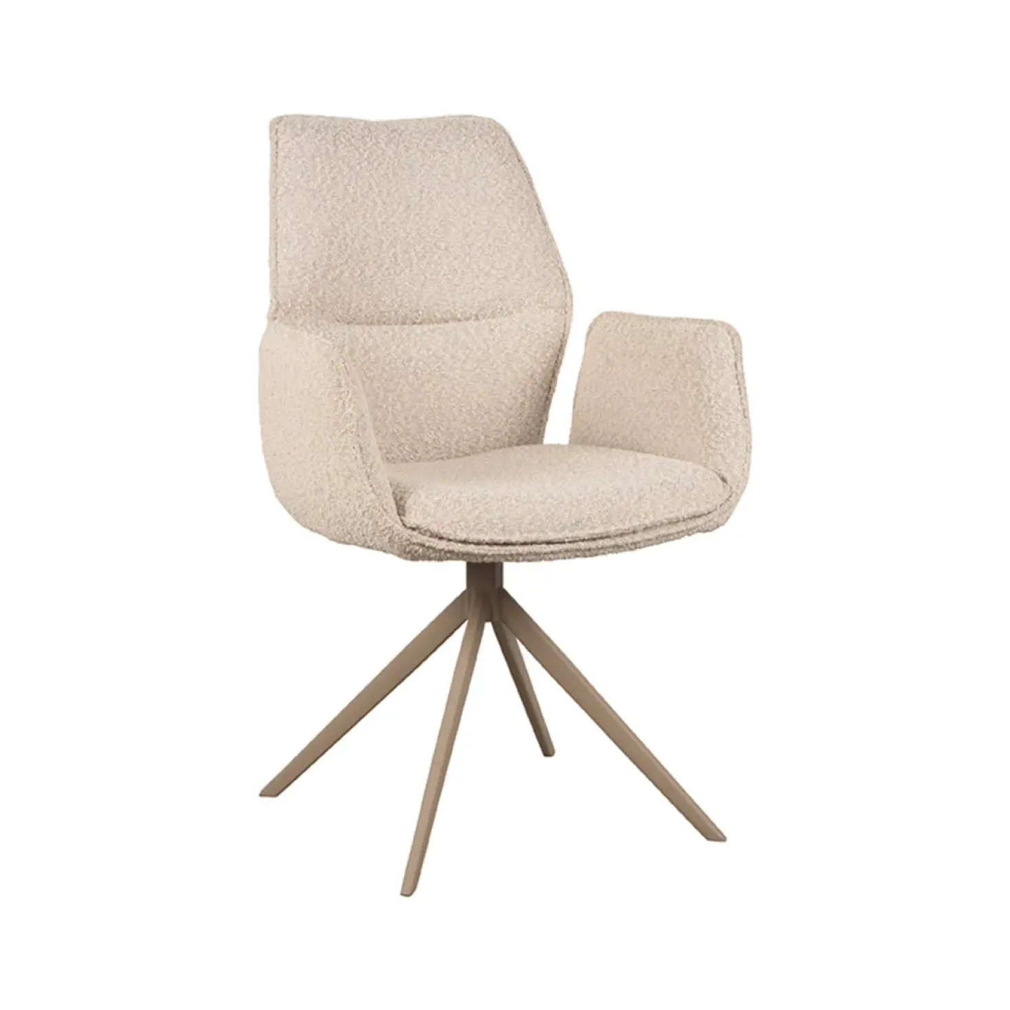 Eetkamerstoel Mellow Boucle met bruin onderstel 58cm