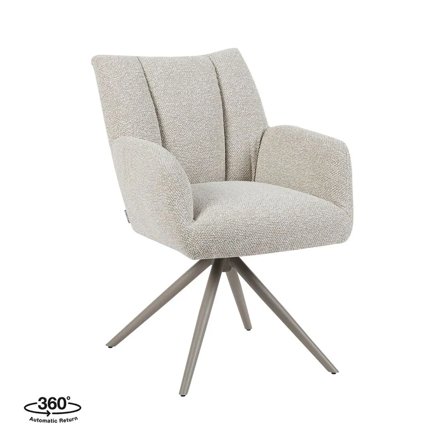 Eetkamerstoel Padua Naturel Boucle met Taupe poot