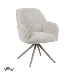 Eetkamerstoel Sayuri Naturel Boucle met Taupe poot