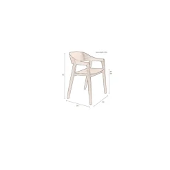 Eetkamerstoel Westlake Naturel 58cm
