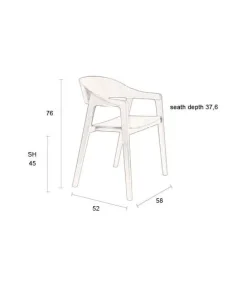 Eetkamerstoel Westlake Zwart 58cm