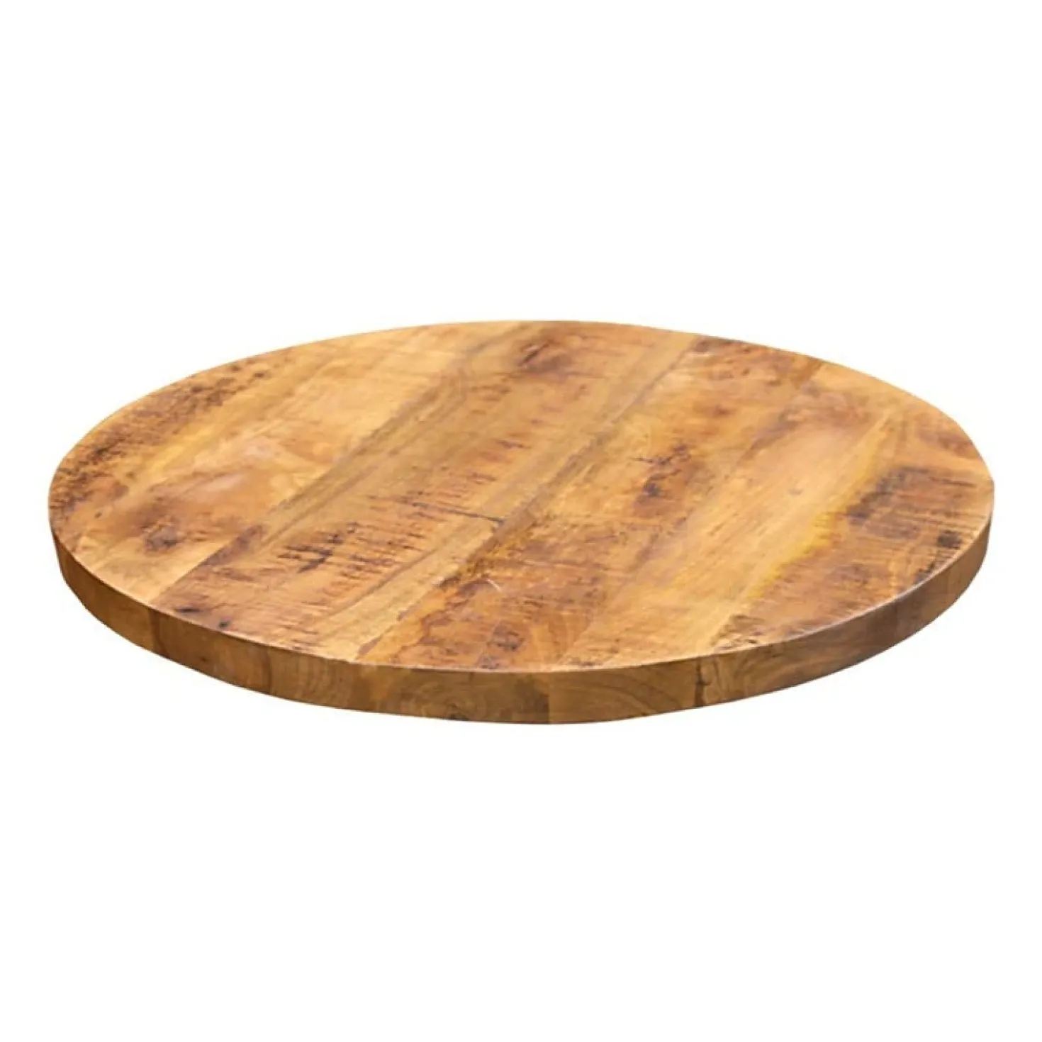 Eettafelblad industrieel rond mangohout 140cm