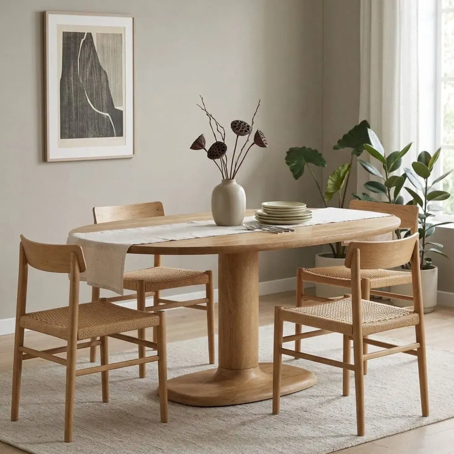 Eettafel Coco ovaal Naturel mangohout 180cm