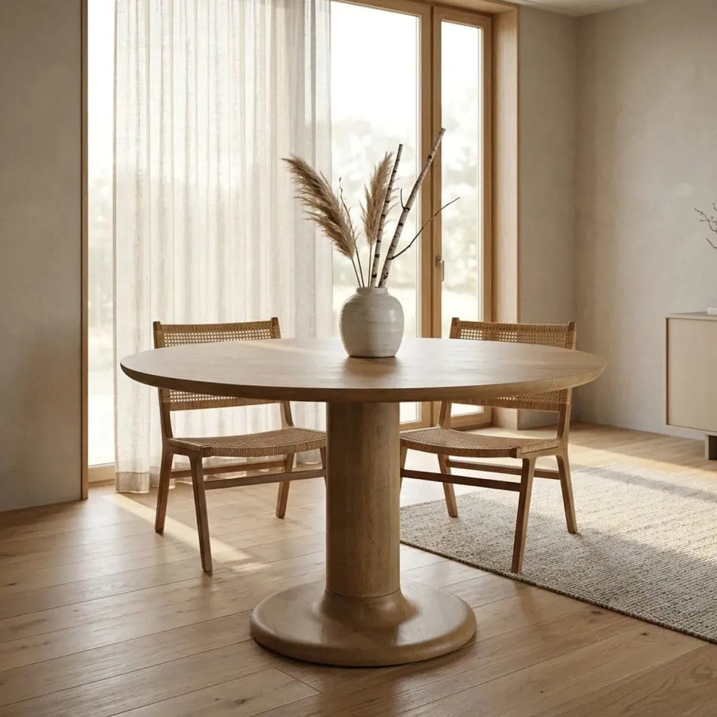 Eettafel Coco rond Naturel mangohout 130cm