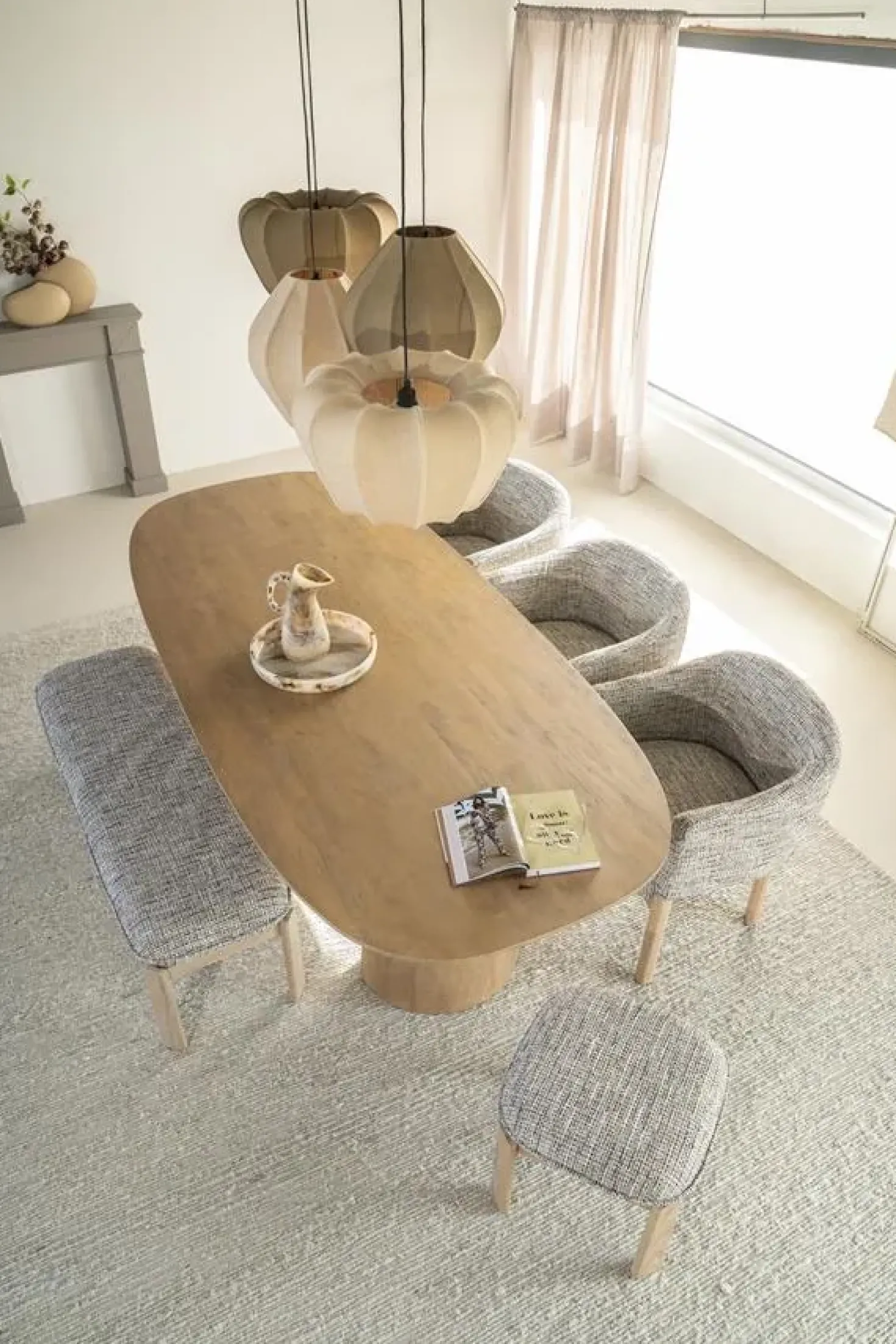 Eettafel Lune ovaal naturel 240cm