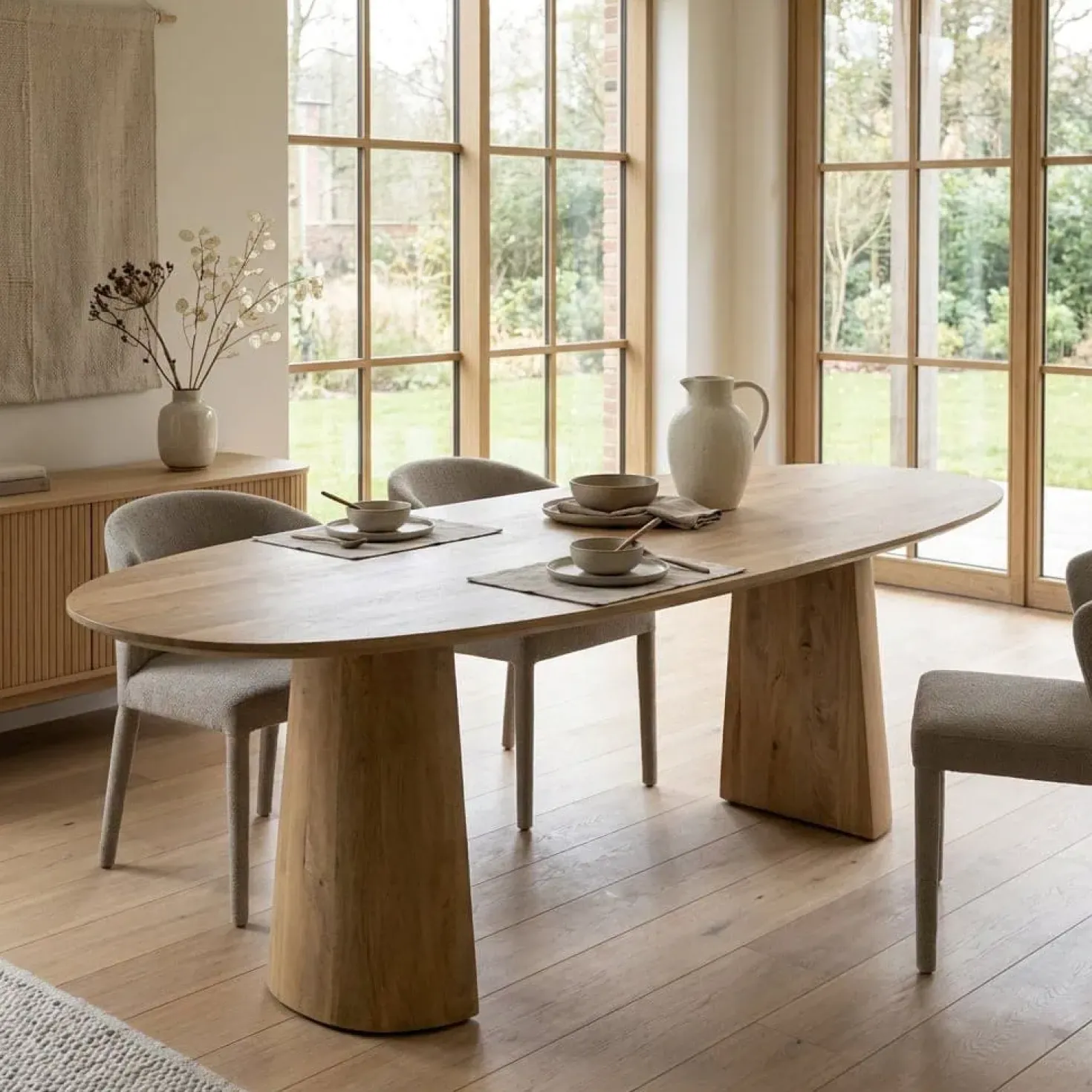 Eettafel Lune ovaal naturel 240cm