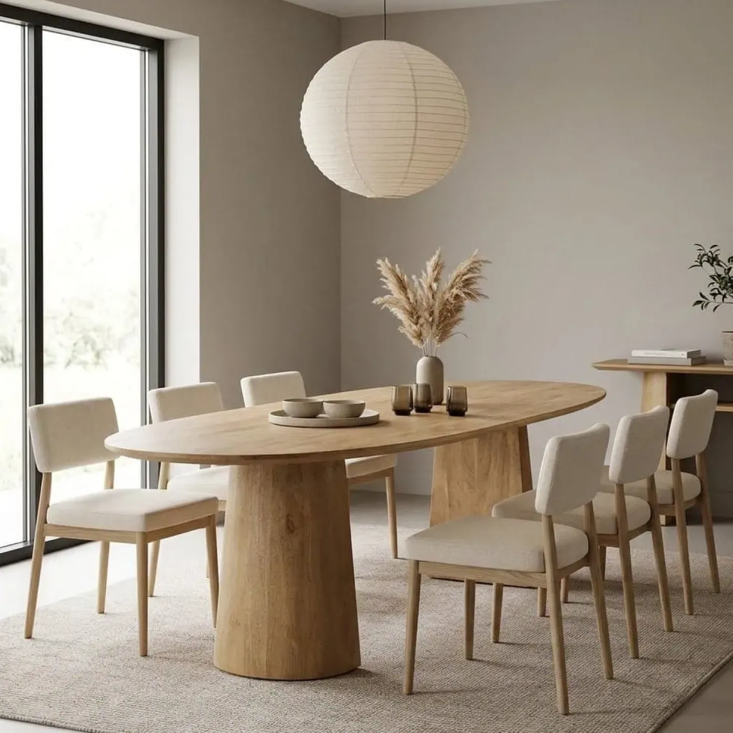 Eettafel Lune ovaal naturel 300cm