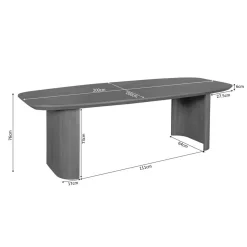 Eettafel Mario Deens ovaal Walnoot 200cm