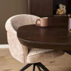 Eettafel Martin Deens ovaal Walnoot Zwarte poot 280cm