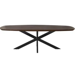 Eettafel Martin Deens ovaal Walnoot Zwarte poot 280cm