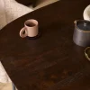 Eettafel Martin Deens ovaal Walnoot Zwarte poot 160cm