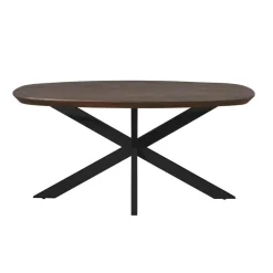 Eettafel Martin Deens ovaal Walnoot Zwarte poot 160cm