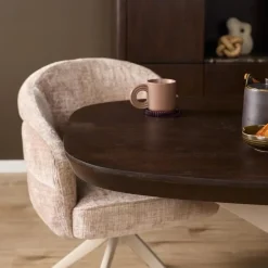 Eettafel Martin Deens ovaal Walnoot Zand poot 160cm