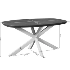 Eettafel Martin Deens ovaal Walnoot Zand poot 160cm