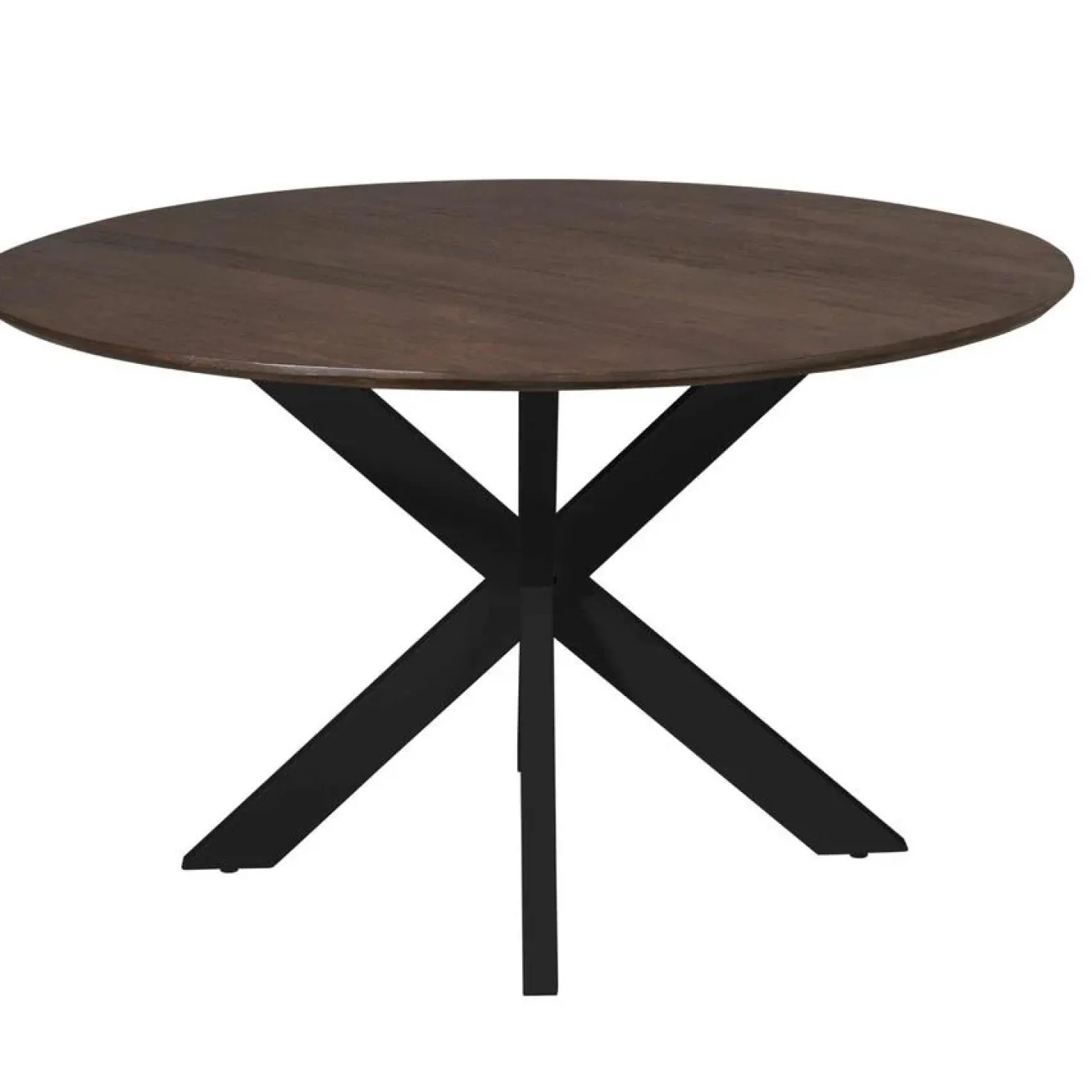 Eettafel Martin rond Walnoot Zwarte poot 150cm
