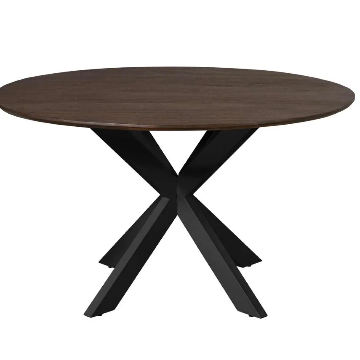 Eettafel Martin rond Walnoot Zwarte poot 150cm