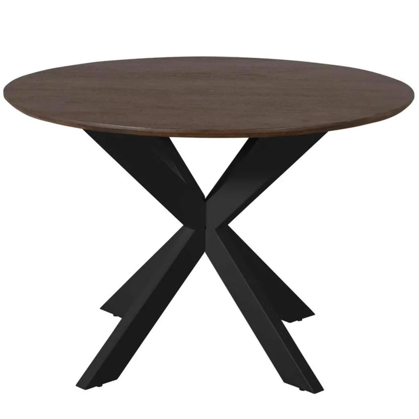 Eettafel Martin rond Walnoot Zwarte poot 110cm