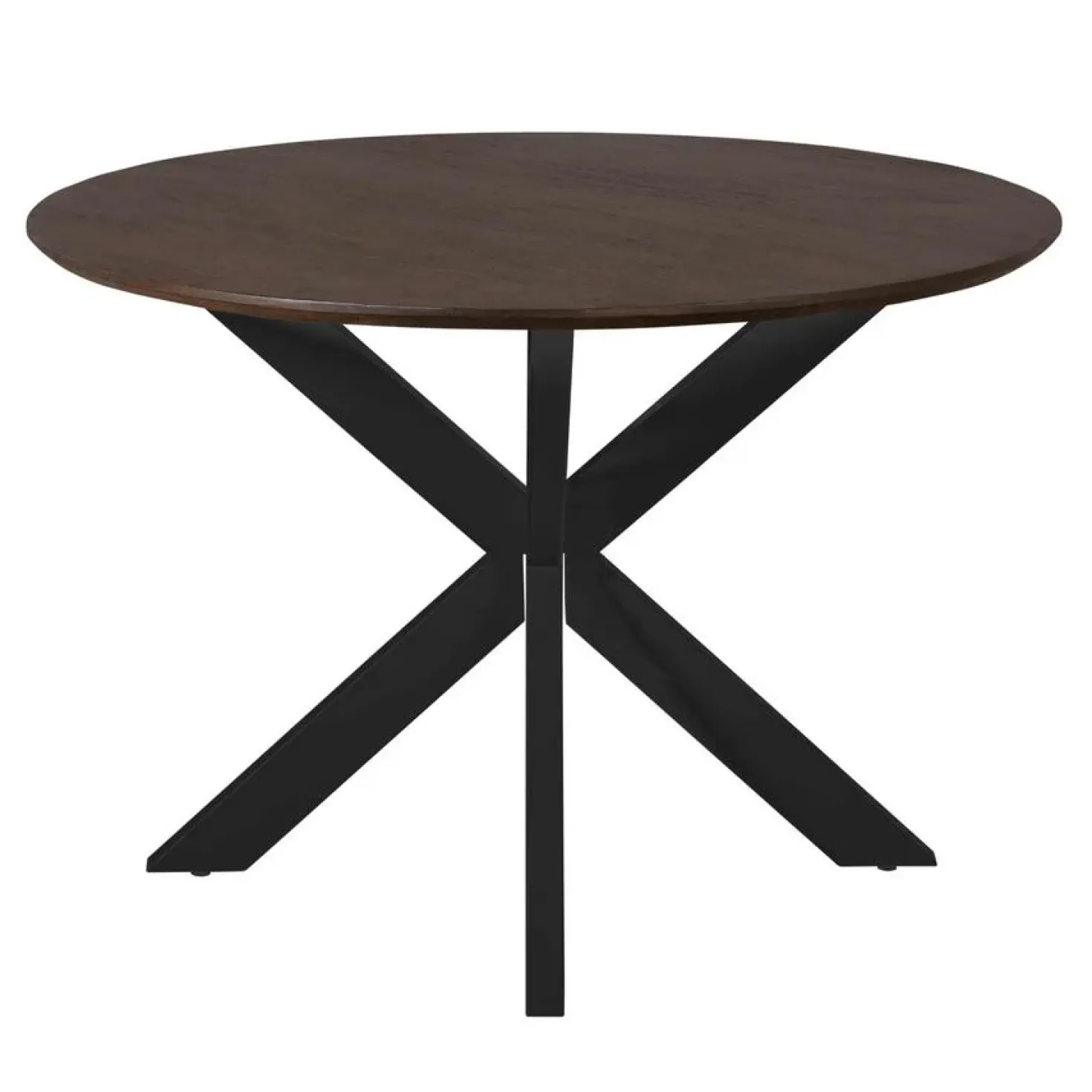 Eettafel Martin rond Walnoot Zwarte poot 110cm