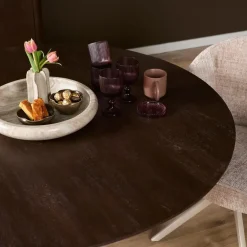 Eettafel Martin rond Walnoot Zand poot 150cm