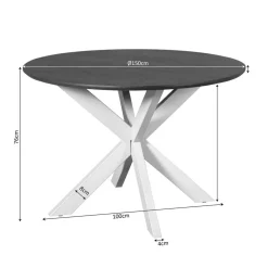 Eettafel Martin rond Walnoot Zand poot 150cm