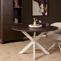Eettafel Martin rond Walnoot Zand poot 150cm
