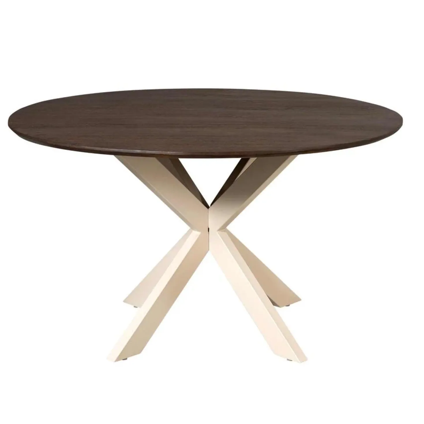 Eettafel Martin rond Walnoot Zand poot 130cm