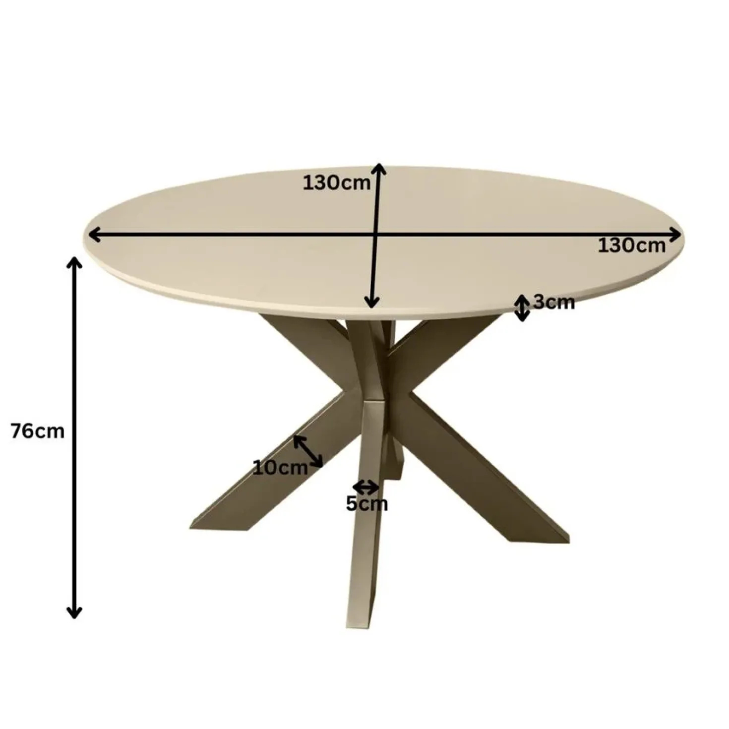 Eettafel Martin Zand Rond 130 cm