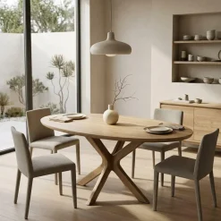 Eettafel Tycho ovaal Naturel mangohout 160cm