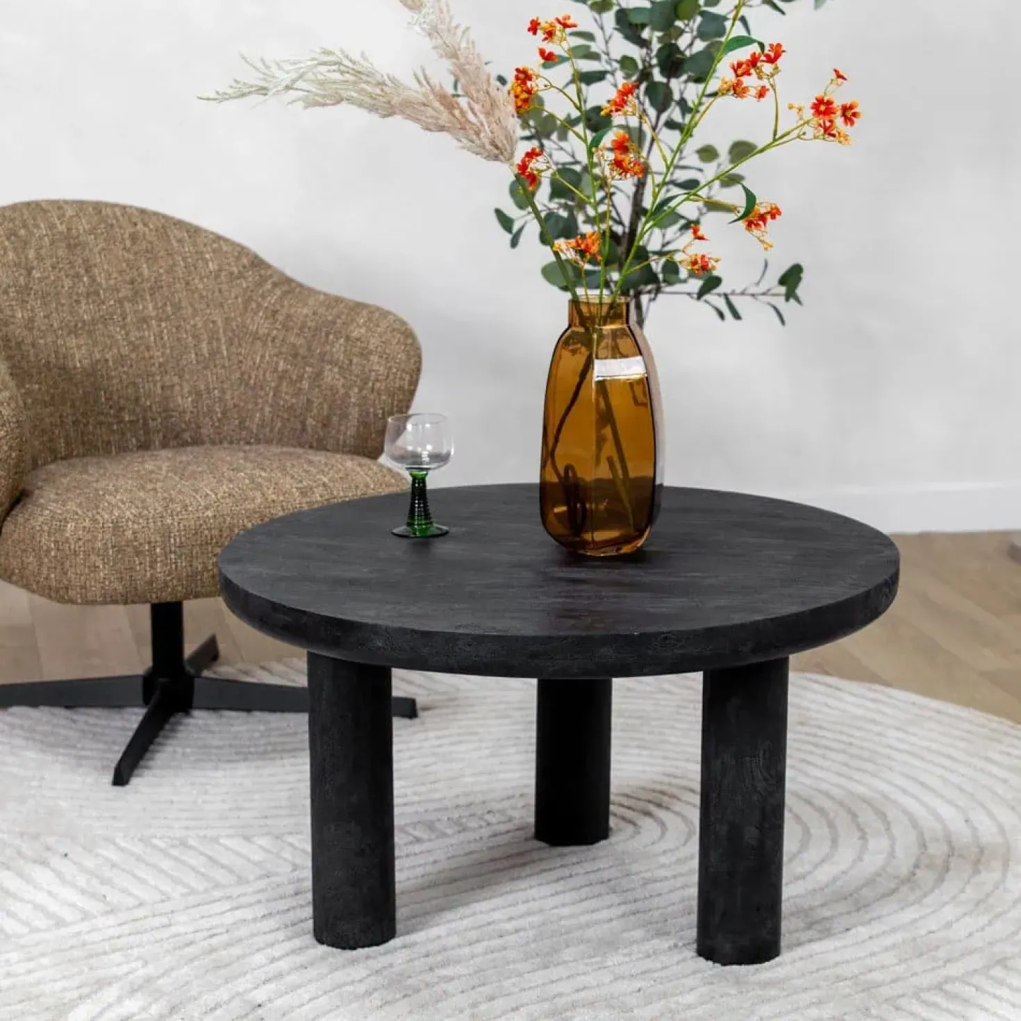 Eira Salontafel zwart Rond 80cm