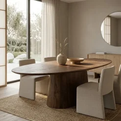 Eleonora eettafel Aron ovaal 300×110 bruin