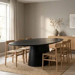 Eleonora eettafel Aron ovaal 250×110 zwart