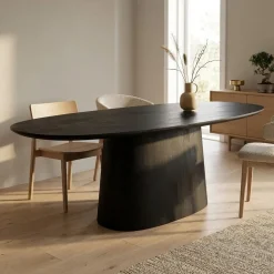 Eleonora eettafel Aron ovaal 300×110 zwart