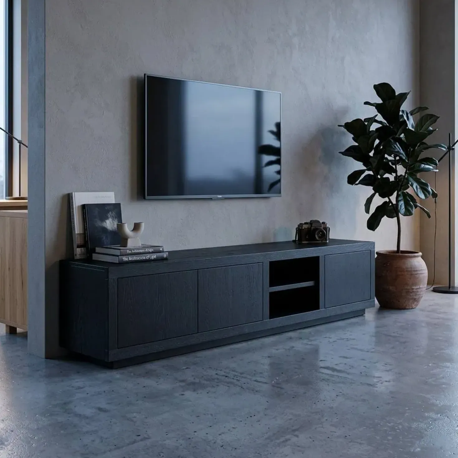 Eleonora tv meubel Helsinki 200cm zwart