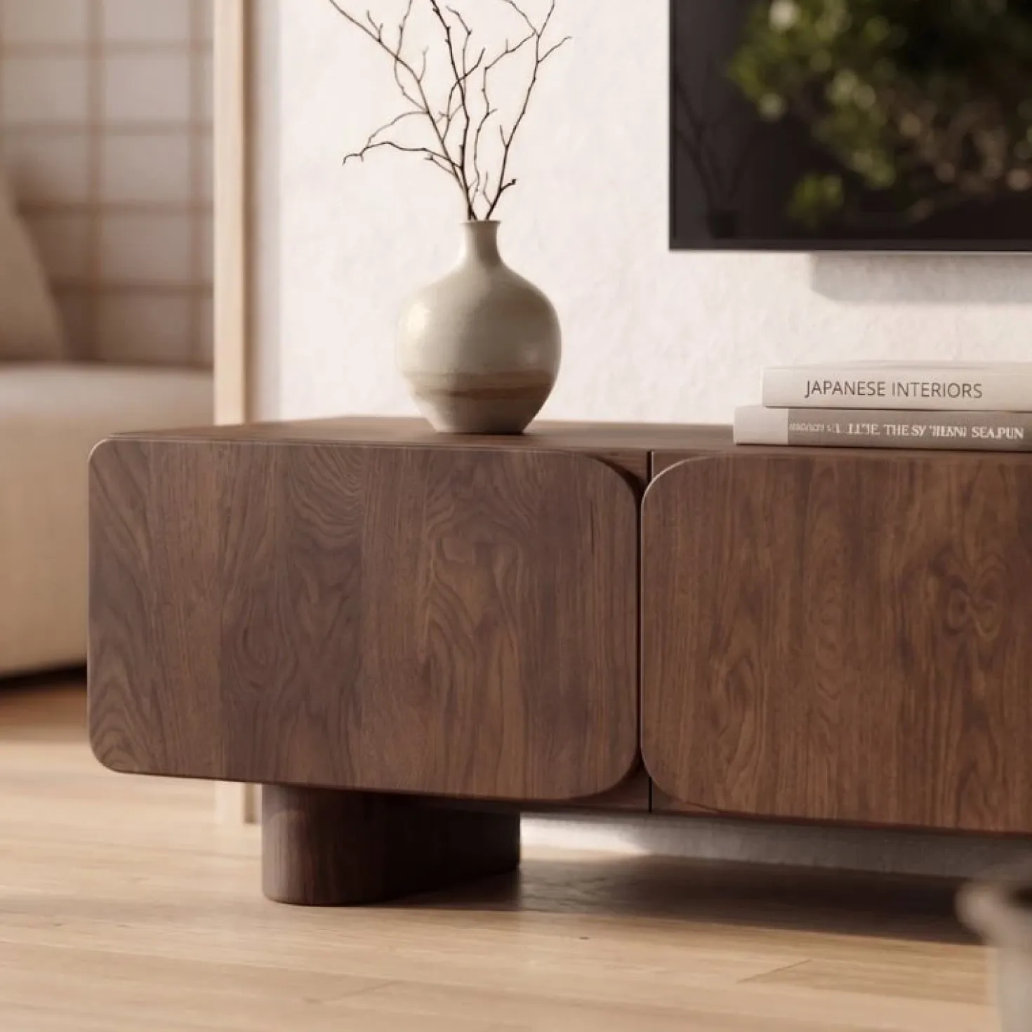 Elin Tv meubel Walnoot Pootjes 230 cm