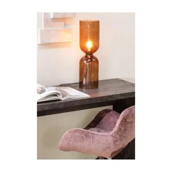 Eliva Eetkamerstoel structure velvet paars set van 2
