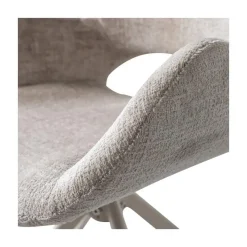 Eliva Eetkamerstoel structure velvet zand set van 2