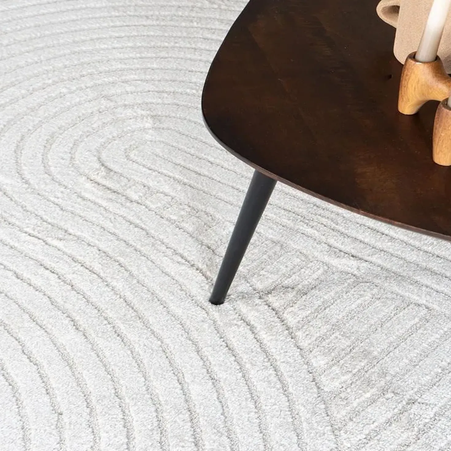 Ella vloerkleed Crème Rond 200x200cm