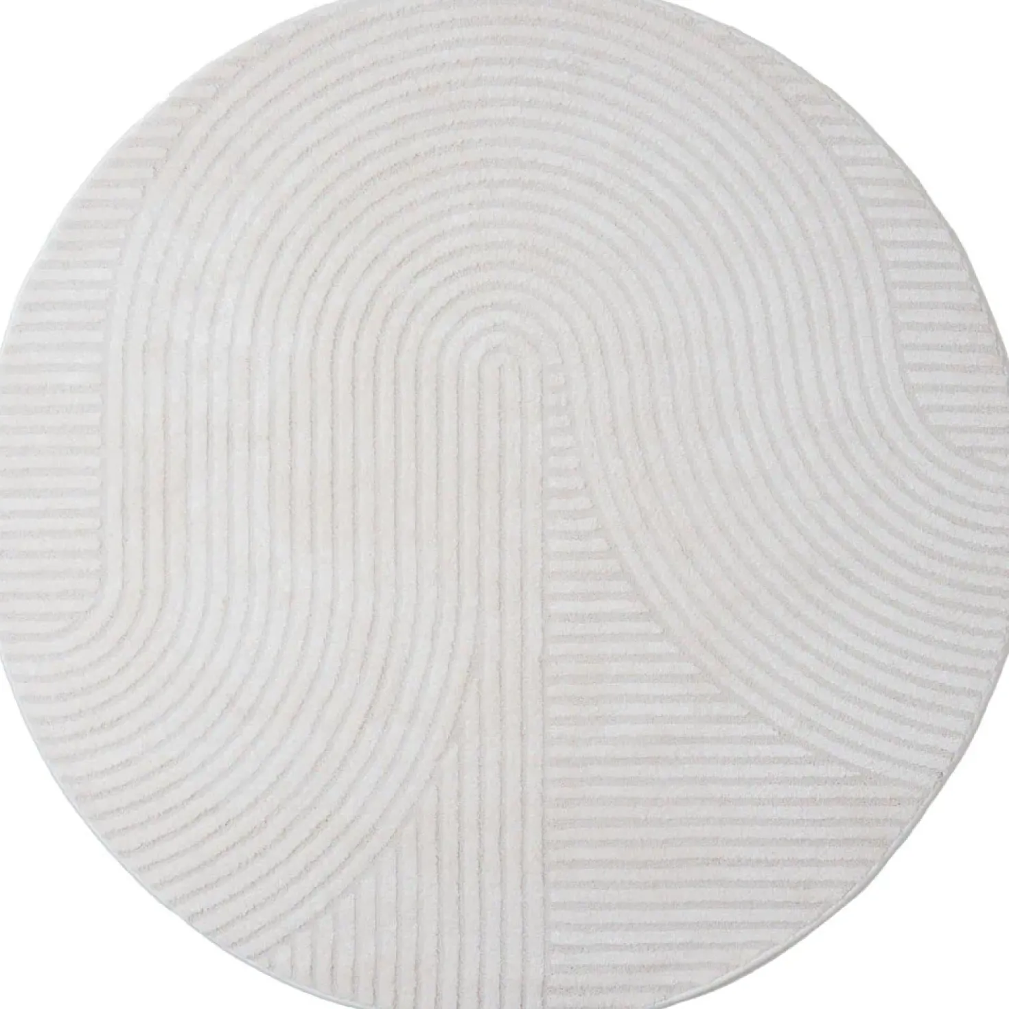 Ella vloerkleed Crème Rond 200x200cm