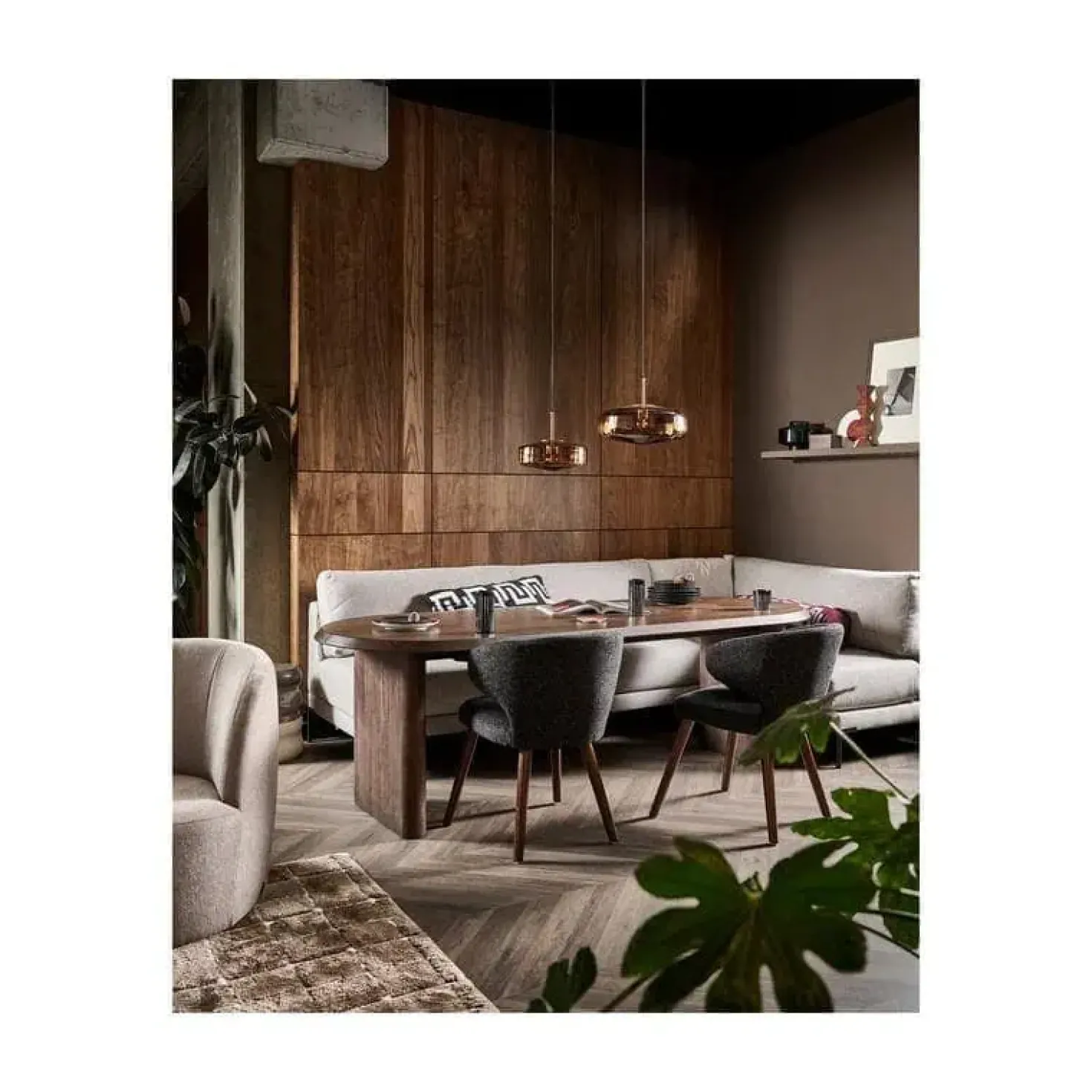 Ellips Eettafel mangohout walnoot 240cm
