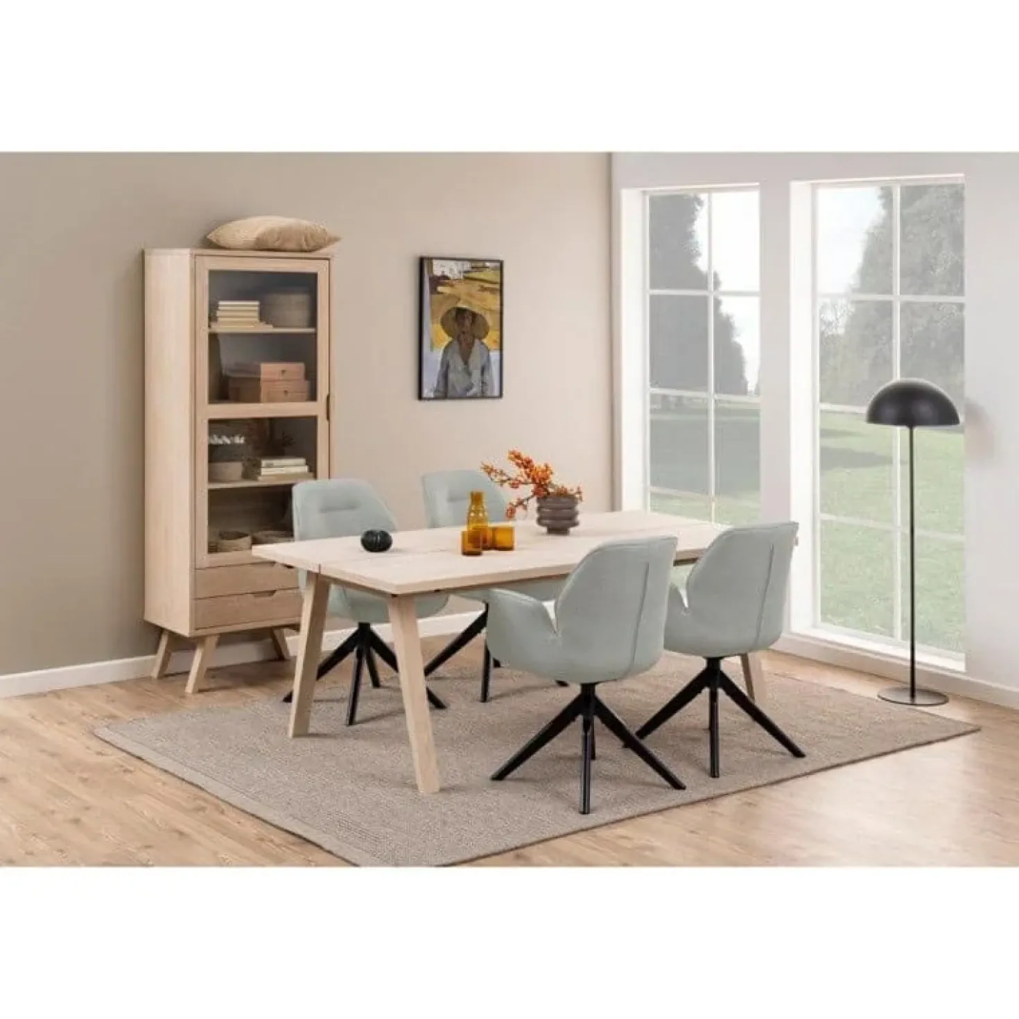 Eloria Vitrinekast hoog Naturel 72cm