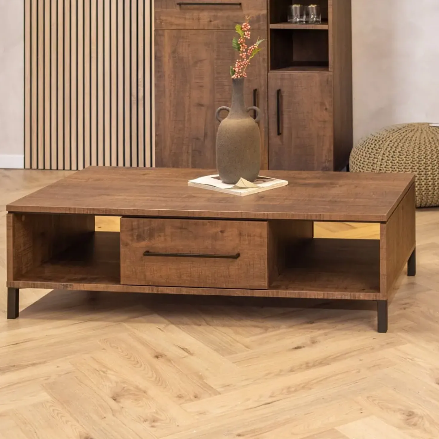 Elowen Wandkast hoog 4-deurs Donkerbruin 94cm