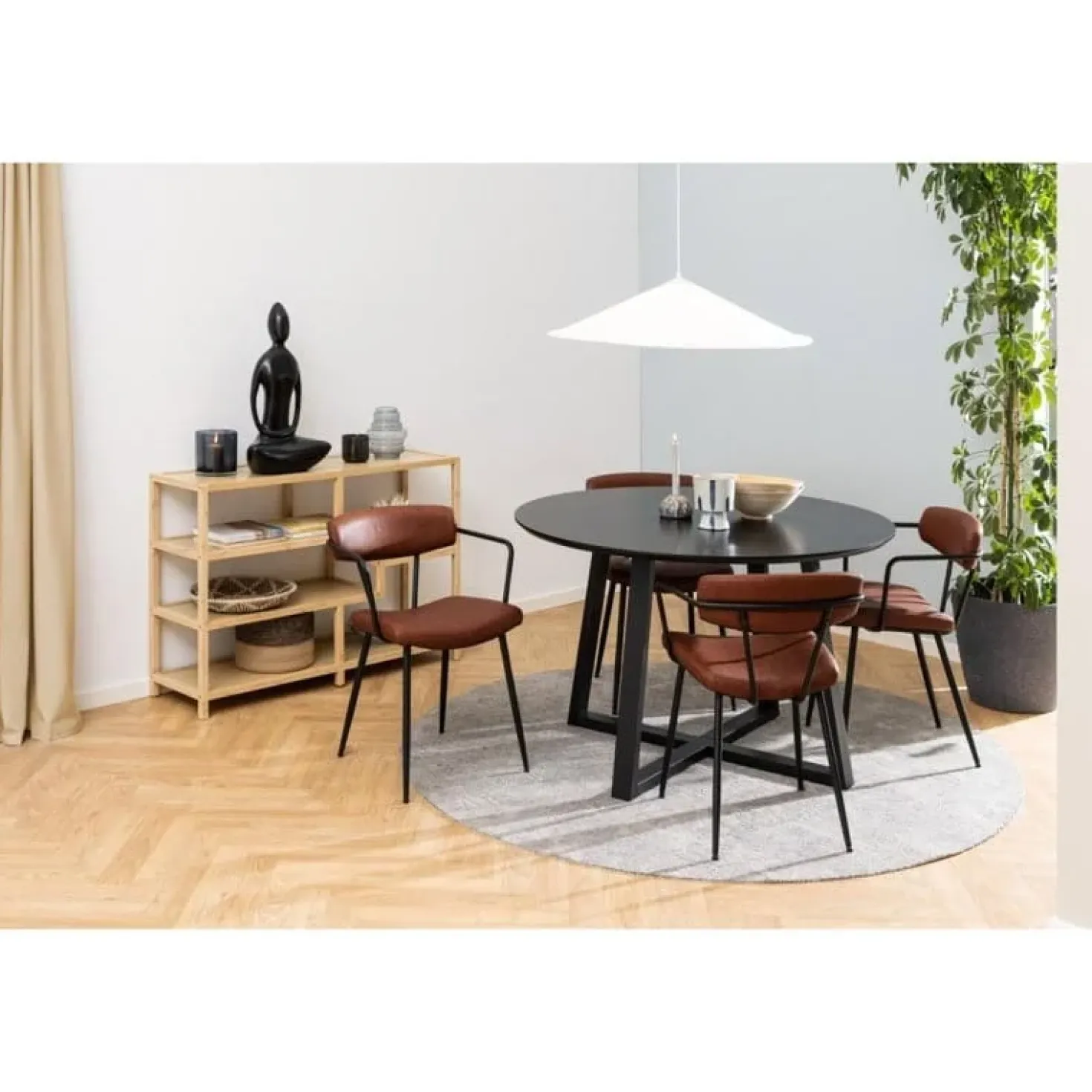 Elska Eettafel Rond Zwart 120cm