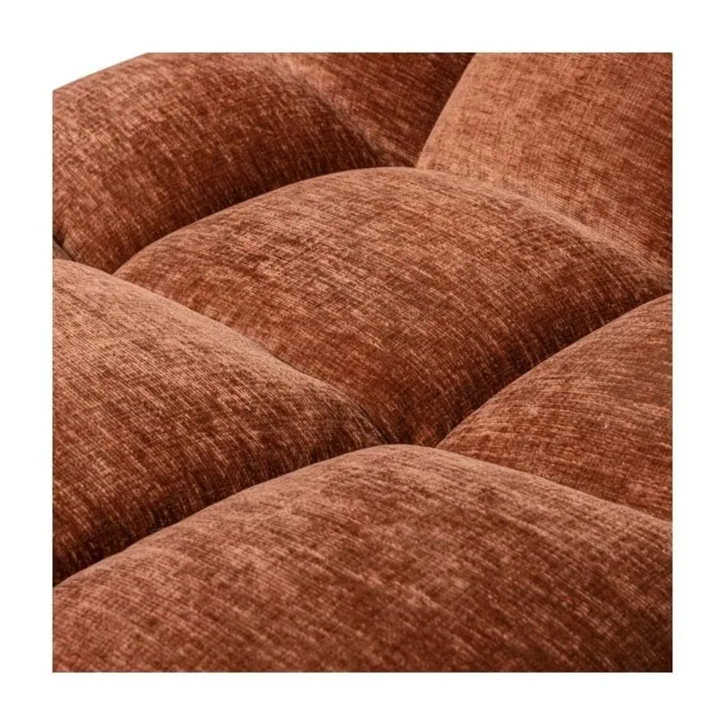 Elvi Draaifauteuil chenille structuur roestbruin