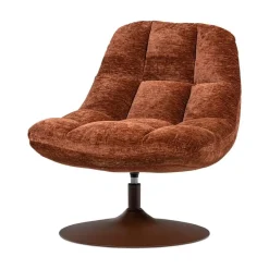 Elvi Draaifauteuil chenille structuur roestbruin