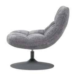 Elvi Draaifauteuil chenille structuur lichtgrijs